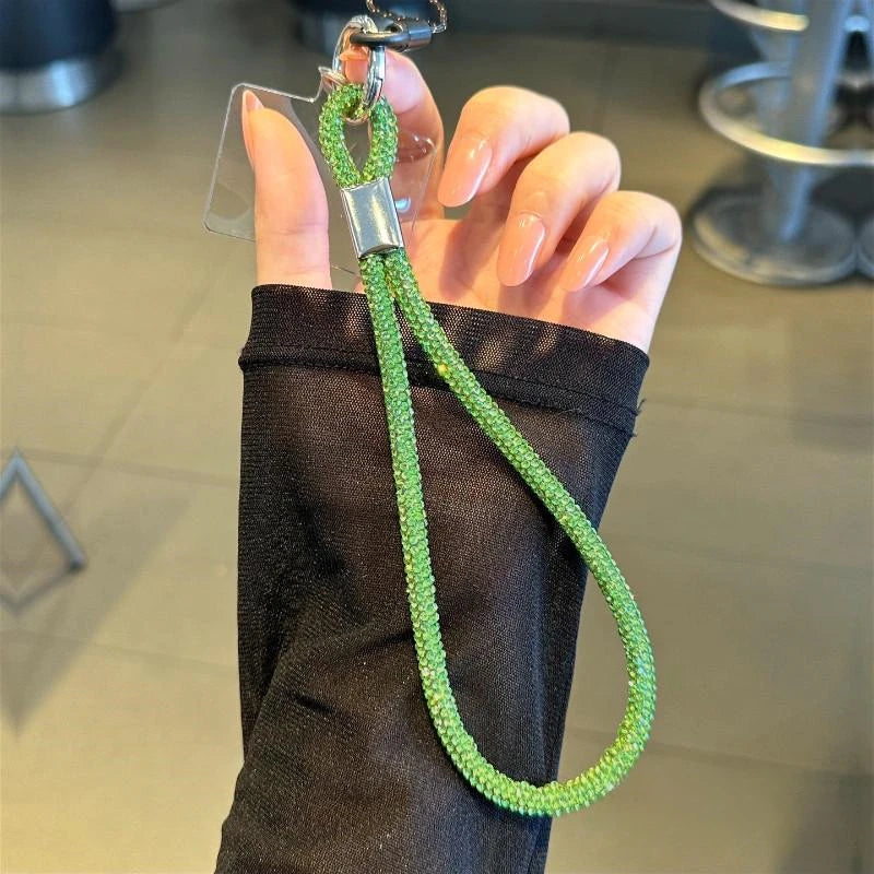 INS Glitter Phone Lanyard – Crystal Wrist Strap Keychain, Anti-Loss Hanging Cord for iPhone & Samsung (Universal)