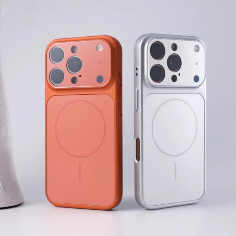 Luxury Glass Nano Lens armor Protect Case For iPhone 17 Air 16 15 14 13 Pro Max 17 Pro Original For Magsafe Wireless Charge Capa