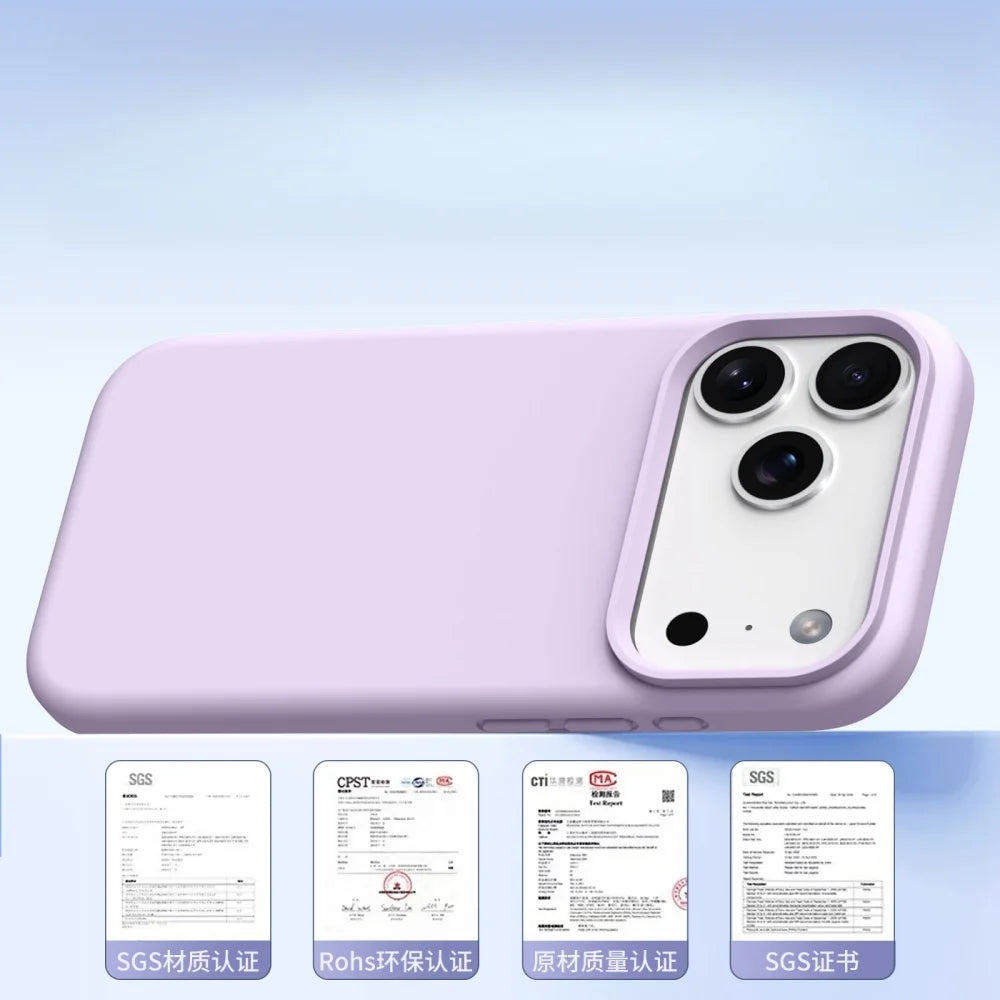 Official Liquid Silicone iPhone Case – Candy Colour Matte Soft Cover with Camera Button Protection (17 / Air / Pro Max / 16 Plus)