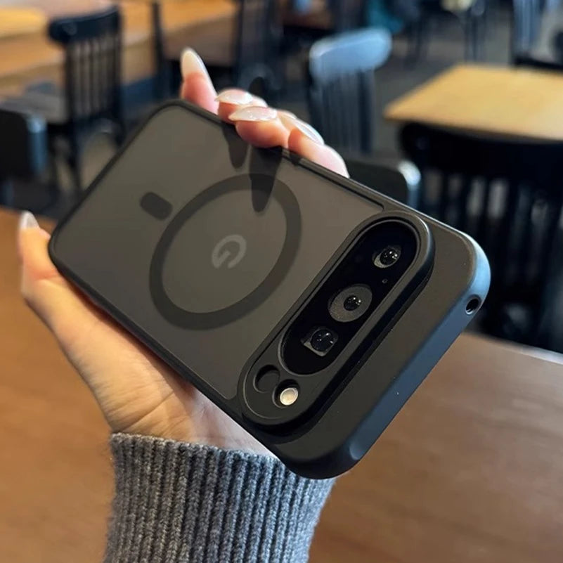 Slim Matte Carbon Fiber Magsafe Case for Google Pixel 10/9/9A/8A/8 Pro/Pro XL – Wireless Charging Armor Cover