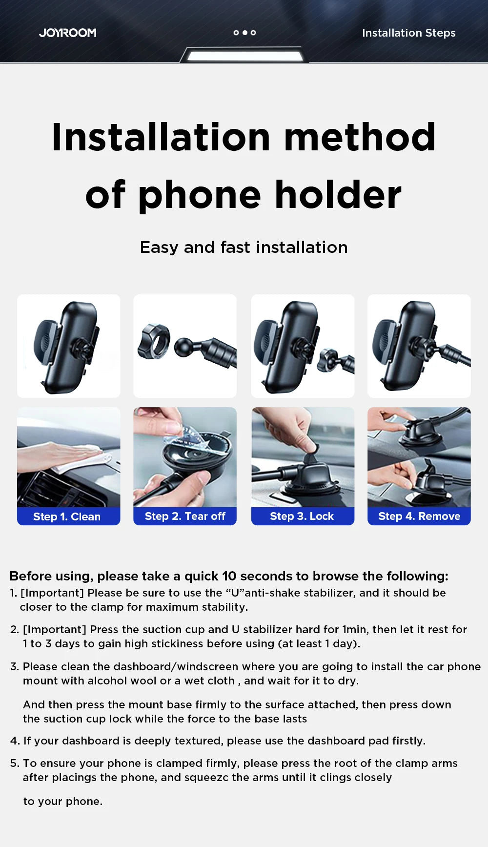 Dashboard Car Phone Holder – 360° Adjustable Mount with 9in Flexible Long Arm (Windshield & Air Vent Compatible)