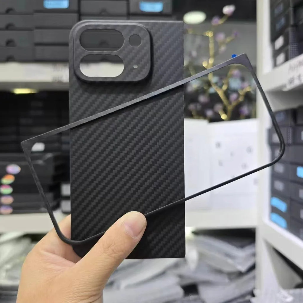 For google pixel 9 pro fold case aramid kevlar Carbon Fiber magsafe ultra thin premium fabric cover hard black matte magnetic