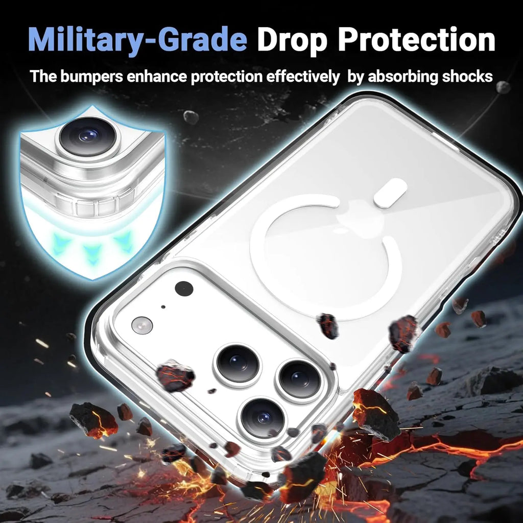 Clear For iPhone 17 Pro Max Magsafe Phone Case Screen Protector Military Grade Protection For iPhone 17 Air Cover