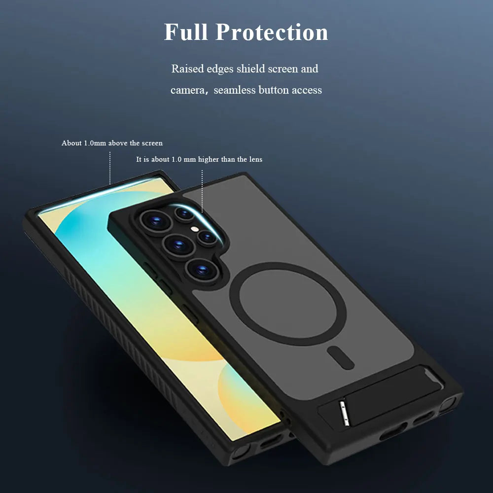 Lereach Magnetic Stand Case for Samsung Galaxy S25/S24 Series – Shockproof Drop Protection with Adjustable Kickstand