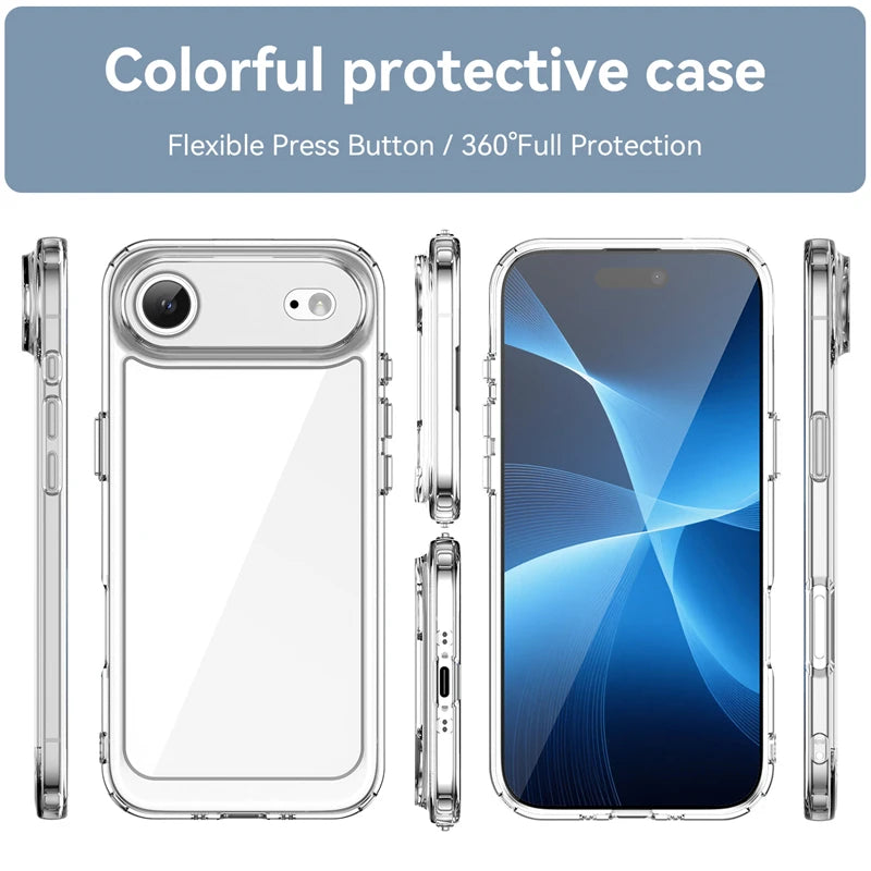 Transparent Phone Case For iPhone 17 Air Case Anti-knock Silicone Colorful Back Cover iPhone 17 Air Case For iPhone 17 Pro Max