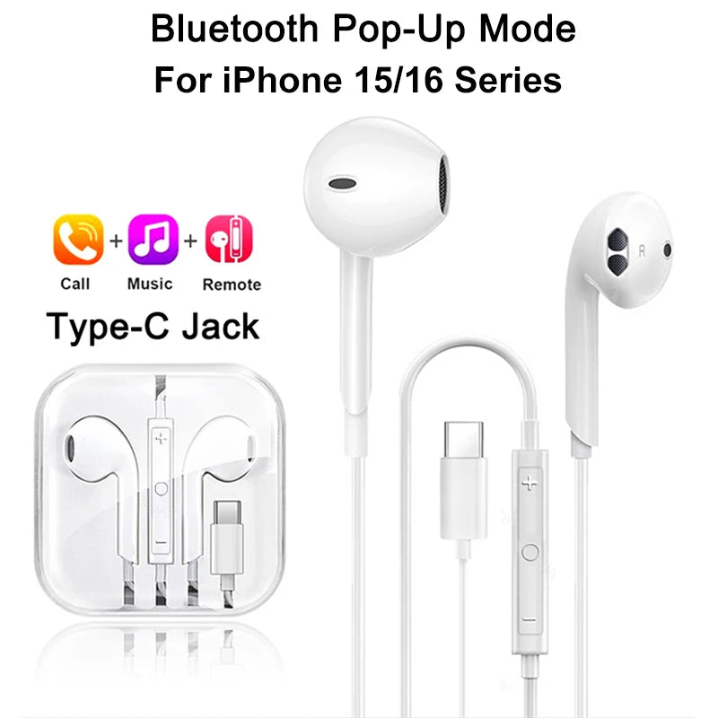 3.5mm Wired Earbuds – Stereo In-Ear Headphones with Mic for iPhone, iPad, Laptops & Tablets