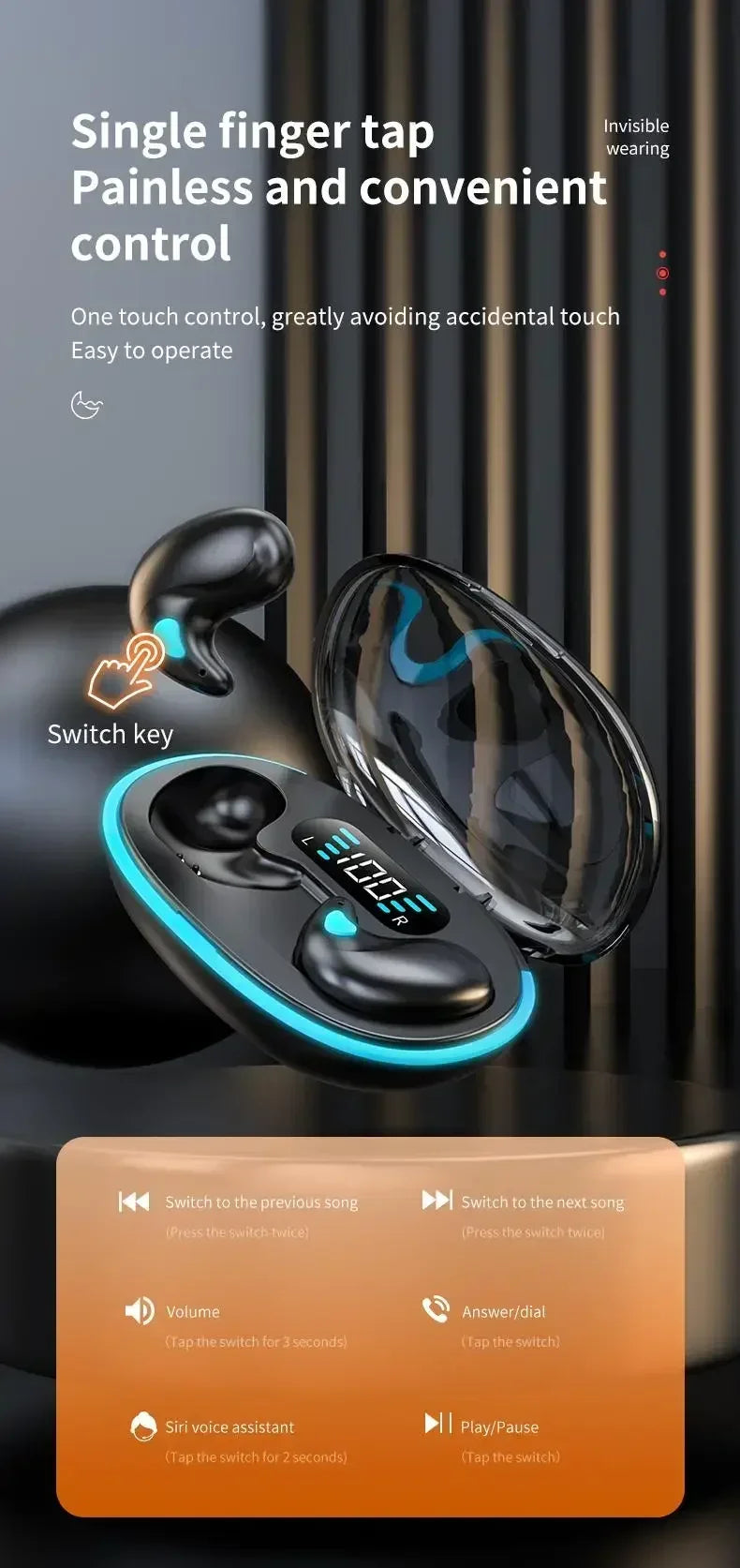 NEW X55 Wireless Sleep Earbuds – Invisible Bluetooth 5.3 Noise Reduction Earphones, Comfortable Sleeping Headset with Mic for Sports, Travel & Relaxation