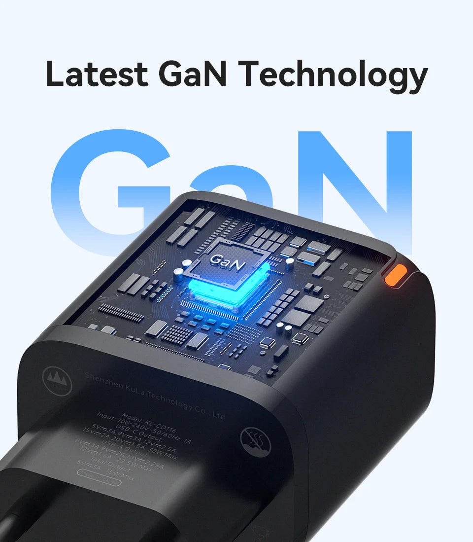 KUULAA 30W GaN USB-C Charger – PD 3.0 QC 4.0 Fast Wall Adapter for iPhone 17/16/15 Pro, Samsung S25, Xiaomi & iPad