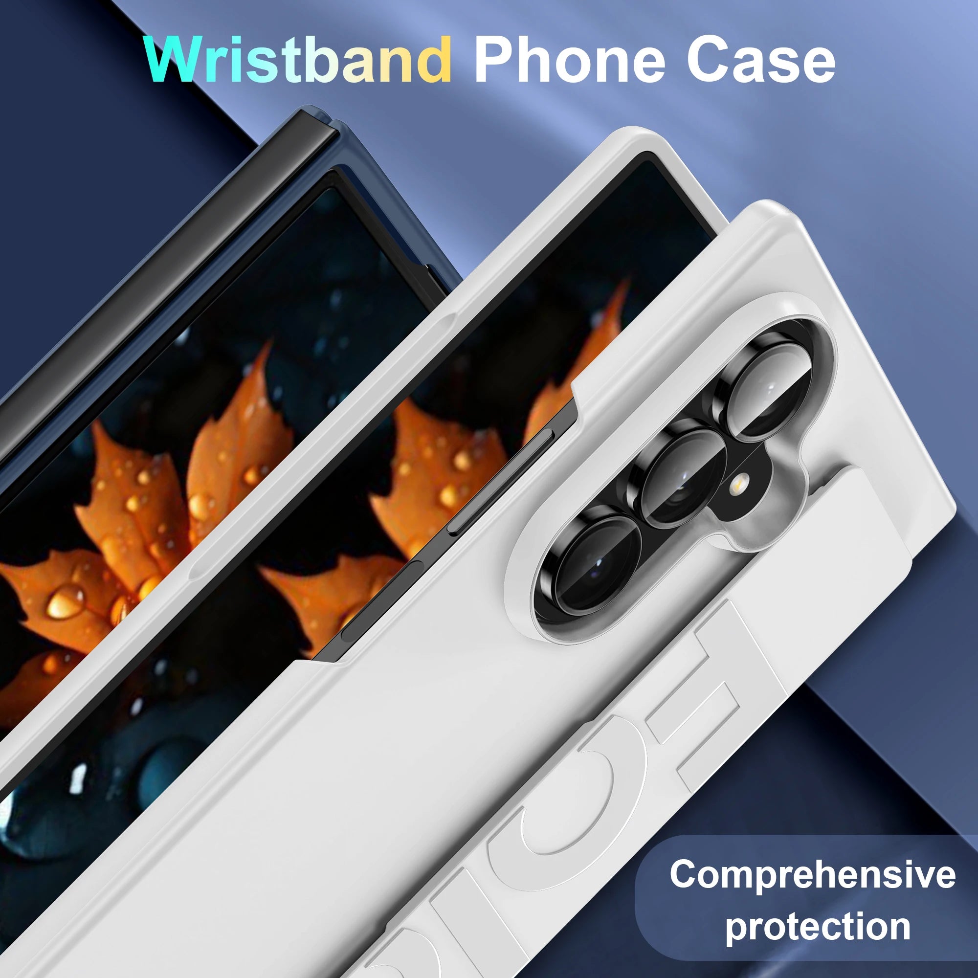 Luxury Ultra-Thin Matte Wrist Strap Case for Samsung Galaxy Z Fold 7/6/5/4/3 – Shockproof Silicone Hard Back Cover
