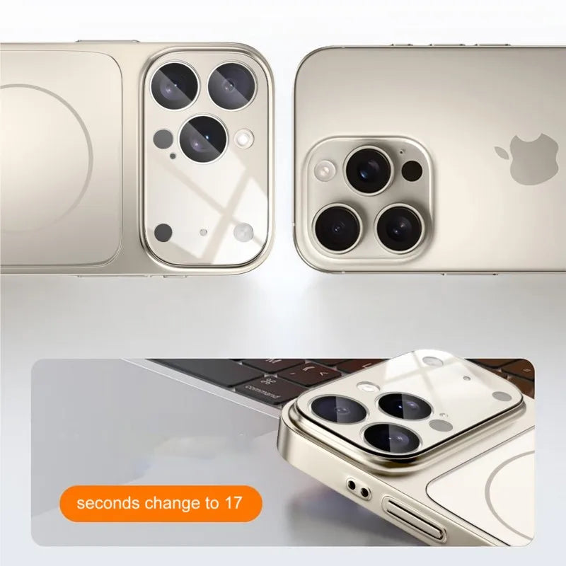 Original Phone Colour AG Matte PC Case For iPhone 17 Pro Max 17Air 16 15 14 13 For MagSafe Nano Frosted Glass Lens Protect Cover