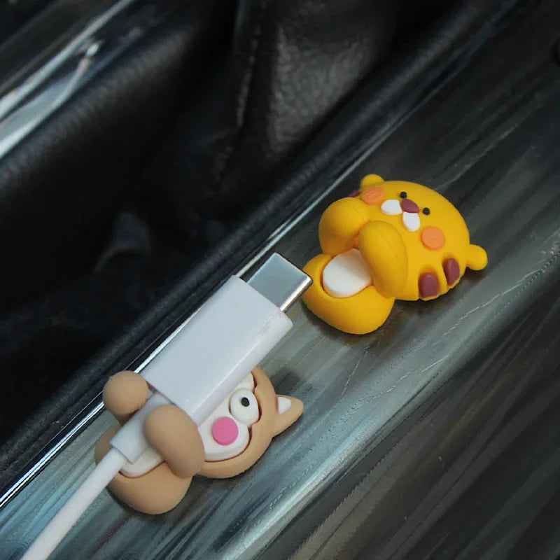 2-Pack Cartoon Cable Organizer Clips – Adhesive Cord Holder for Phone Chargers & Headphones