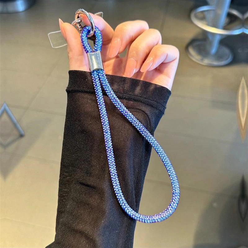 INS Glitter Phone Lanyard – Crystal Wrist Strap Keychain, Anti-Loss Hanging Cord for iPhone & Samsung (Universal)