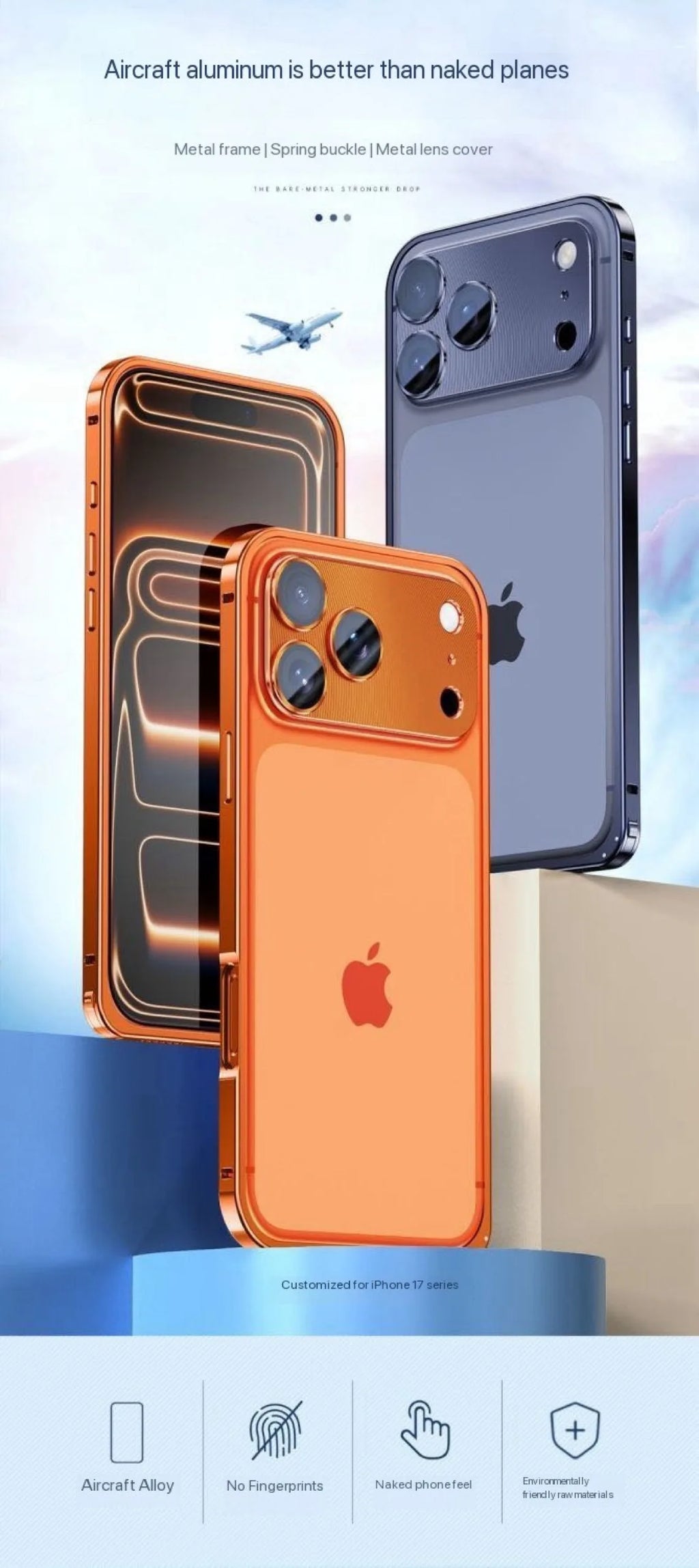 Hybrid Silicone Frame Aluminum Metal Phone Case For iPhone 17 16 15 Pro Max  15 Plus 15Pro 16Pro 17Pro 15 16 Better Heat Bumper