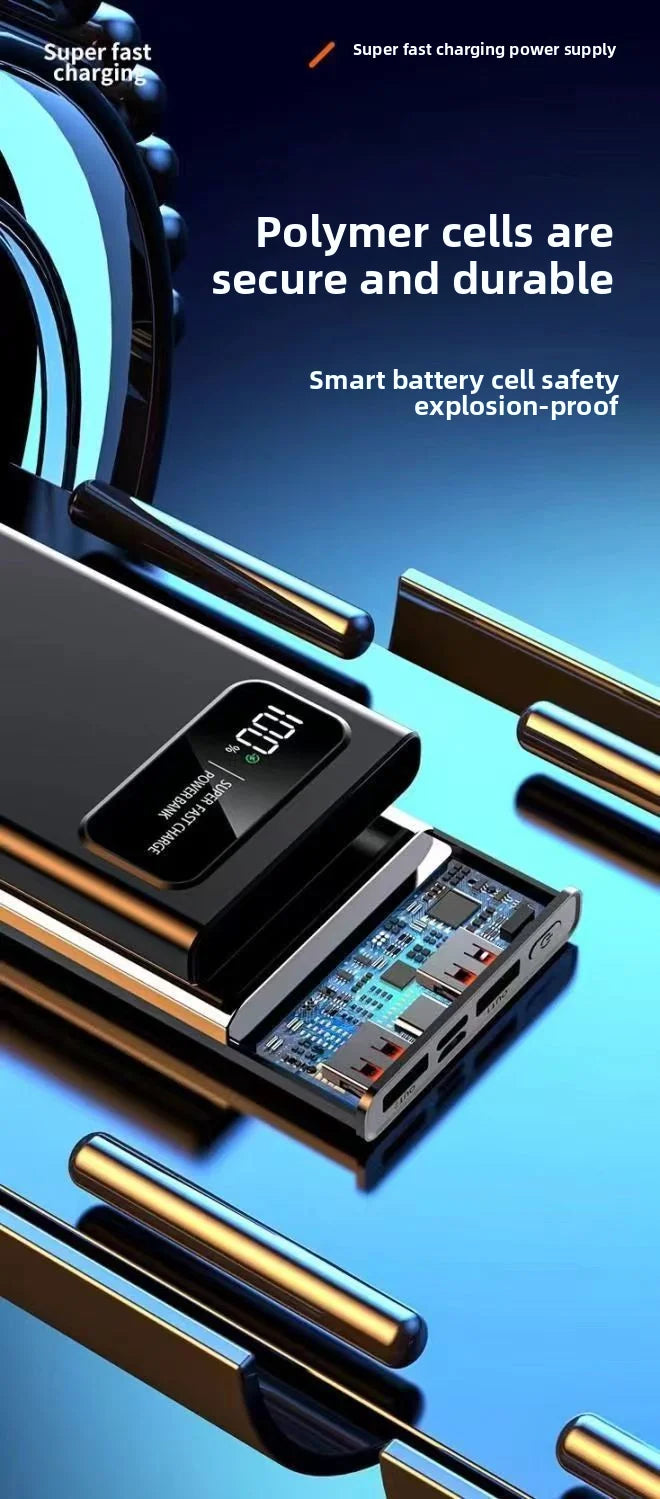 120W 20000mAh Portable Power Bank – Super Fast Charging High Capacity Mobile Charger for iPhone, Samsung, Huawei, Xiaomi