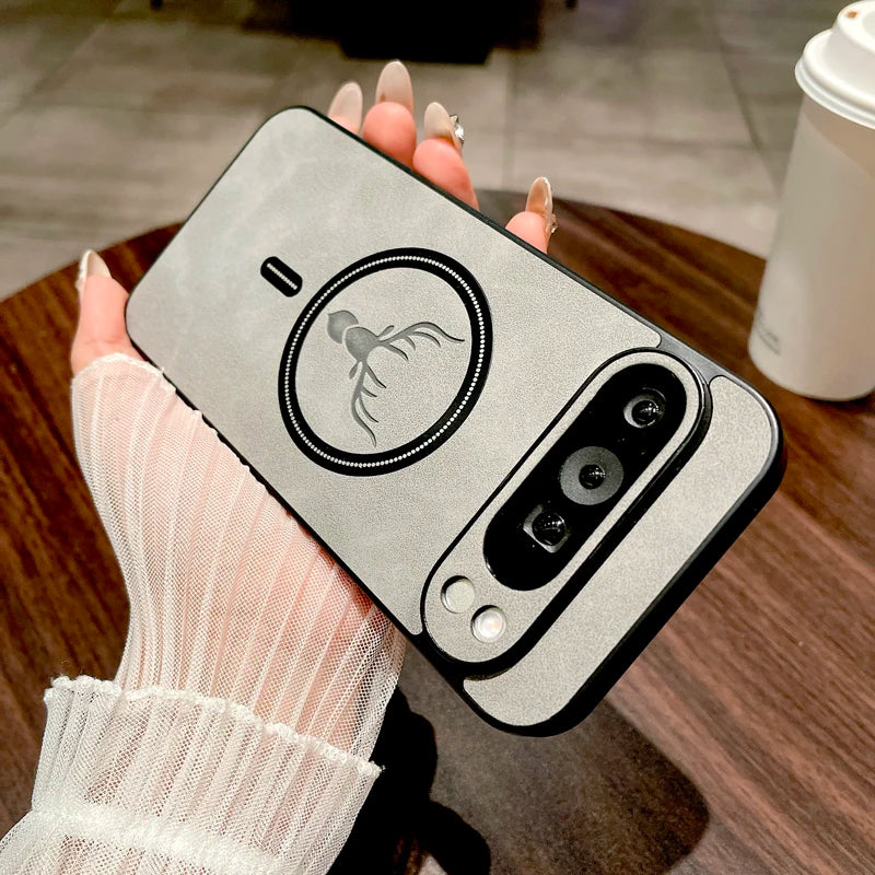 Vintage PU Leather Magnetic Case for Google Pixel 10/9/8/7 Pro XL & A-Series – Magsafe Wireless Charging Cover