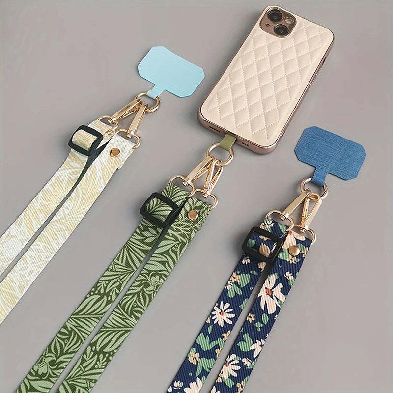 inted Crossbody Phone Lanyard – Adjustable Neck Strap with Gasket Clip, Anti-Lost Universal Holder