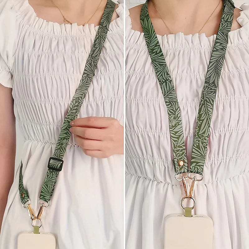 inted Crossbody Phone Lanyard – Adjustable Neck Strap with Gasket Clip, Anti-Lost Universal Holder