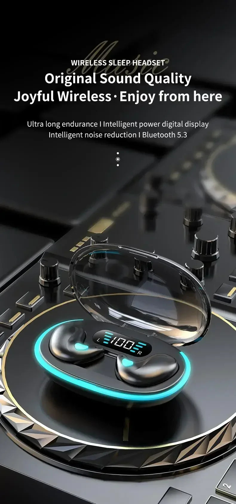 NEW X55 Wireless Sleep Earbuds – Invisible Bluetooth 5.3 Noise Reduction Earphones, Comfortable Sleeping Headset with Mic for Sports, Travel & Relaxation