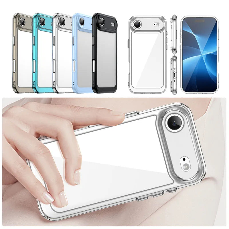 For iPhone 17 Air Case Luxury Silicone Clear PC Bumper Protector Case For iPhone 17 Air Cover TPU Shockproof For iPhone 17 Air