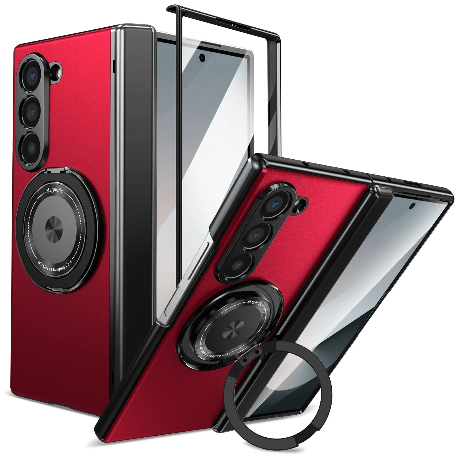 MagSafe Magnetic Hinge Case for Samsung Galaxy Z Fold 7/6/5/4 – Protective Folding Cover with Screen Glass