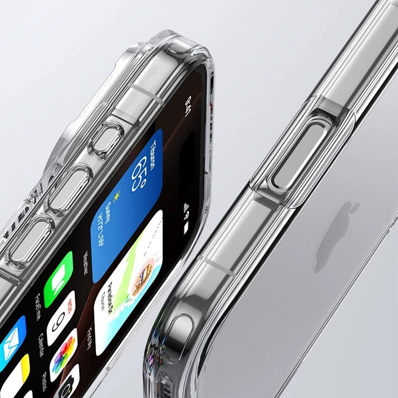 Clear Shockproof iPhone 17 Case – Full Camera Protection Slim PC + TPU Cover (17 / Air / Pro / Pro Max)