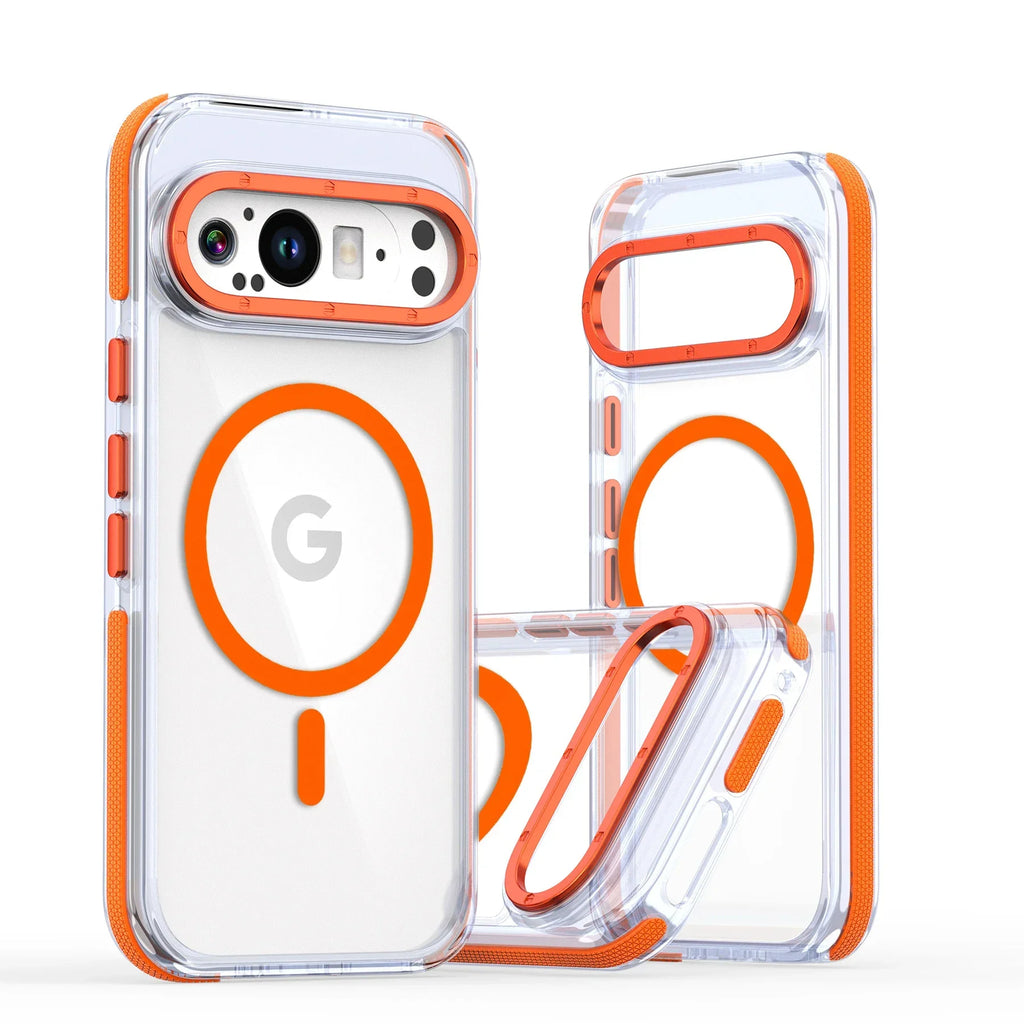 Luxury Transparent Magnetic Case for Google Pixel 9 Pro XL – Shockproof MagSafe Wireless Charging Cover