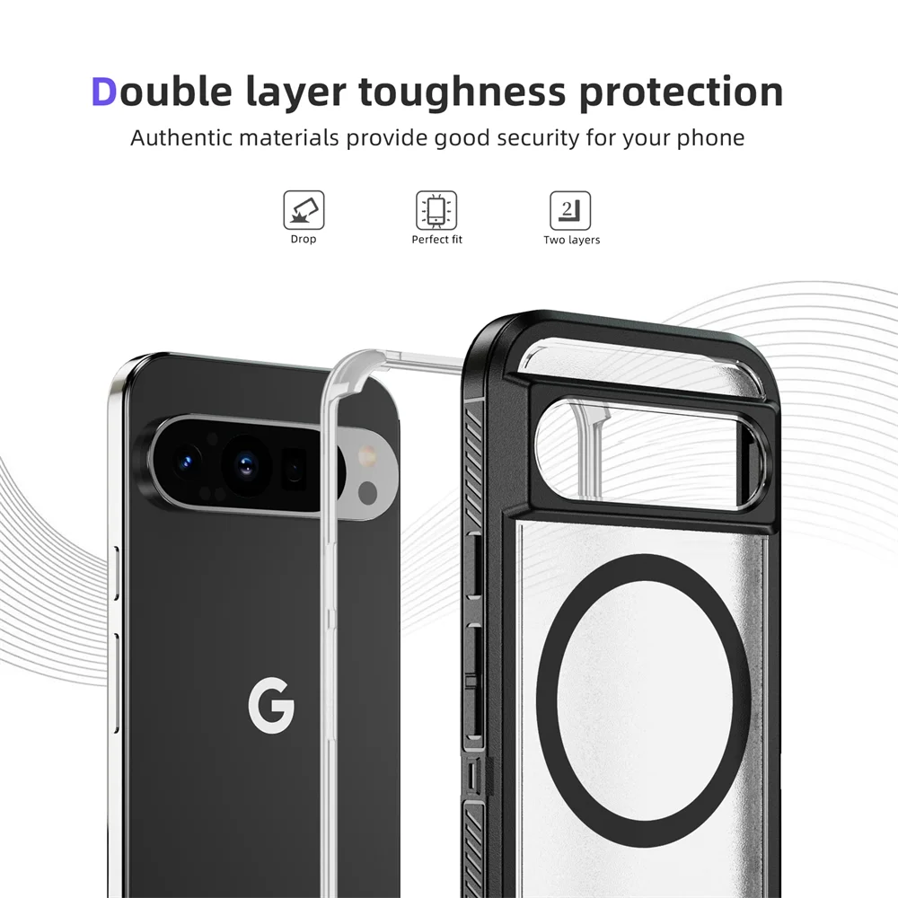 Luxury Magnetic Armor Stand Case for Google Pixel 9/8 Pro XL & 8A – Shockproof Military-Grade Protective Cover