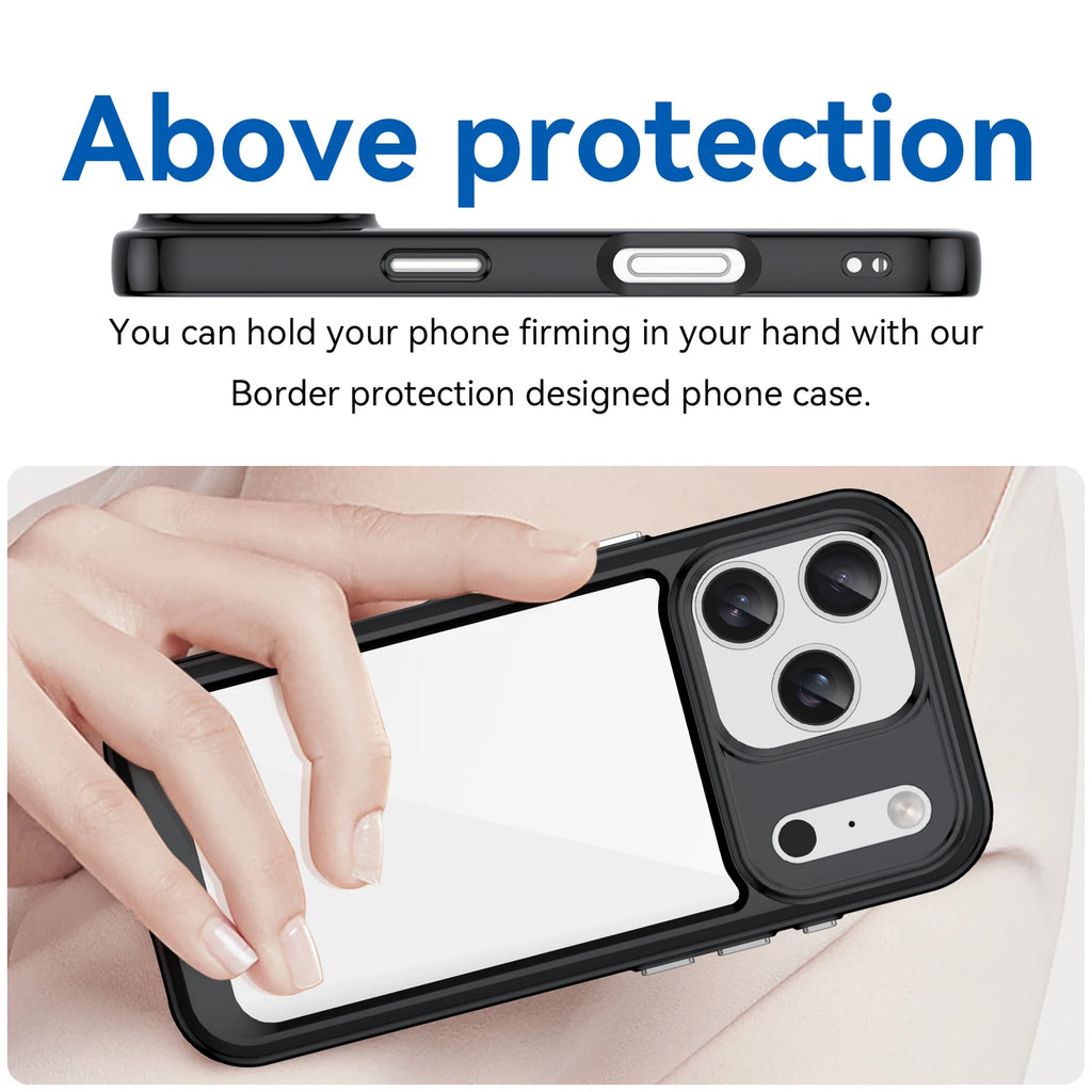 For iphone 17 Pro Case For iphone 17 Air 16 15 Pro Max Cover Coque Funda Hard Translucent Soft TPU Edge Clear Case iphone 17 Pro