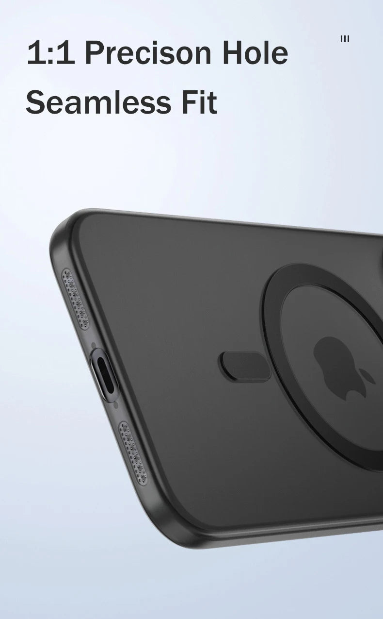 Luxury Matte Magnetic iPhone Case – Ultra Thin MagSafe Wireless Charging PC Cover (17 / Air / 16E / 15 / 14 / 13 / 12 / 11 Pro Max)