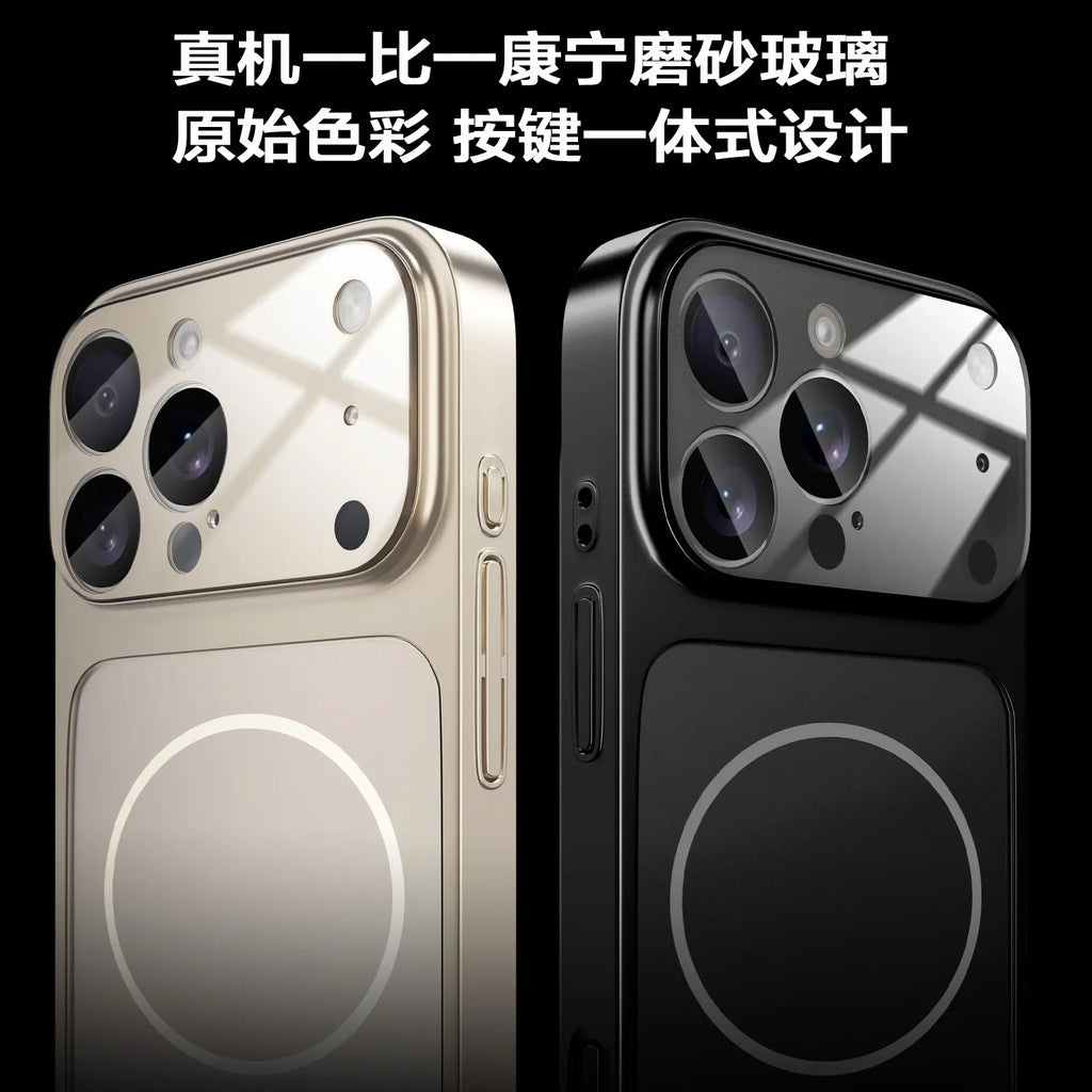 Original AG Nano Frosted Glass For Magsafe Phone Case For iPhone 17 Air 16 15 14 13 Pro Max Magnetic Wireless Charge Armor Cover